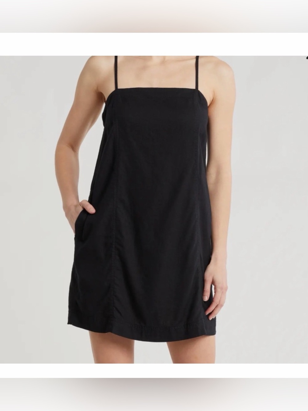 Madewell Max Linen Blend Black Minidress
